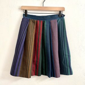 Vintage Liz Claiborne Wool Rainbow Striped Preppy Skirt